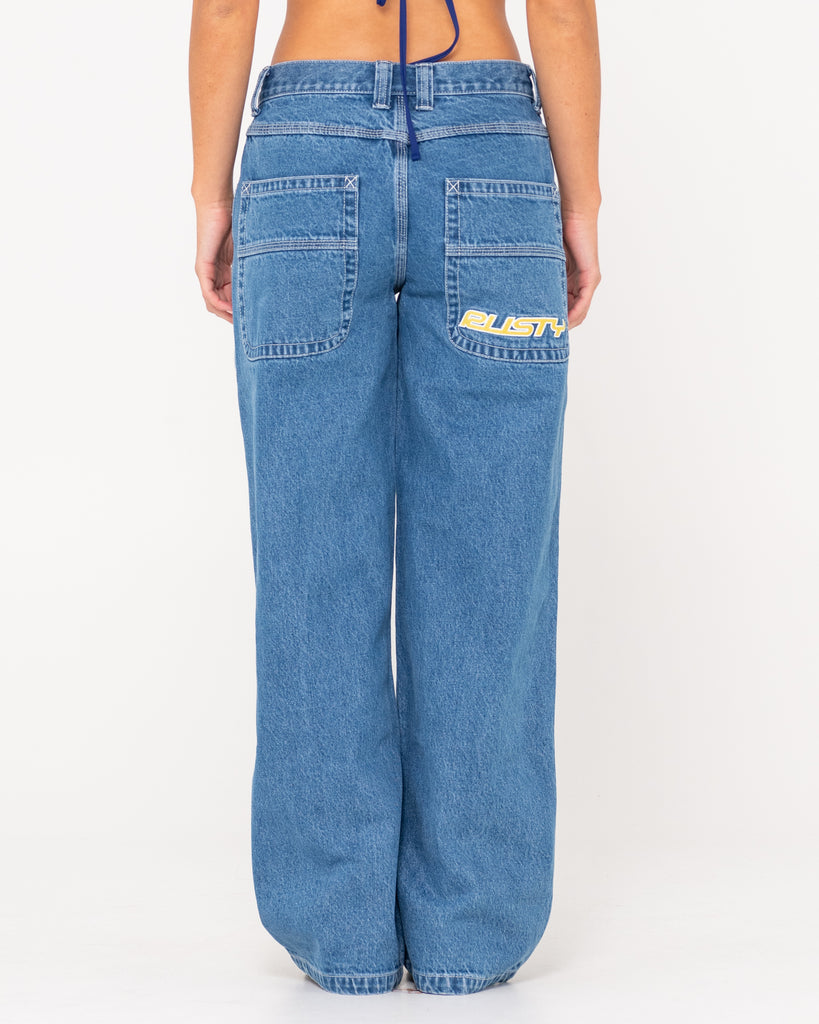 【FEPL】24FW★ Rusty Wide Denim Pants Vintage Fade Raw-Edge Ankle Denim Jeans