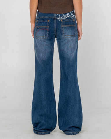 SHORTY FREIDA FLARE LOW RISE JEANS