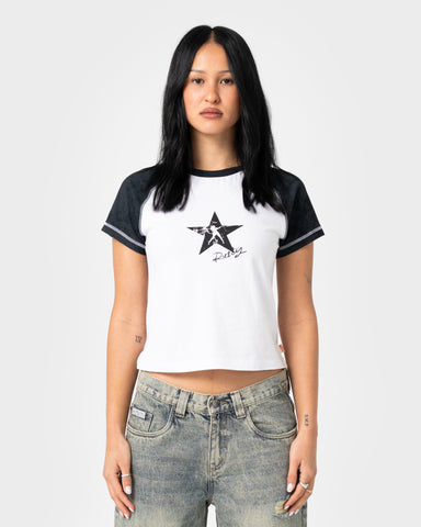 STARRED DEVIL RAGLAN BABY TEE