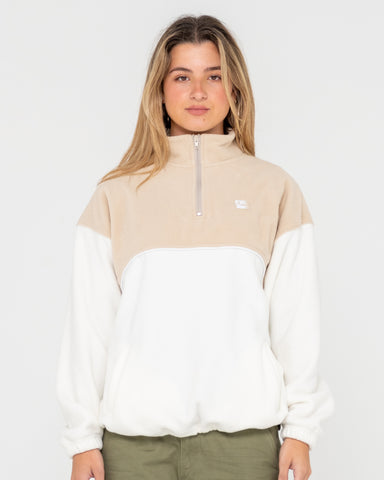 TONAL DIVISION HALF ZIP POLAR FLEECE