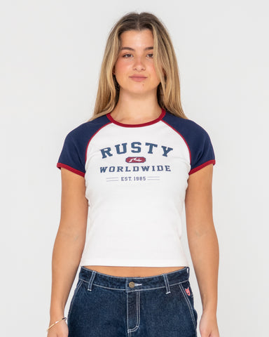 MR WORLDWIDE RAGLAN SKIMMER TEE