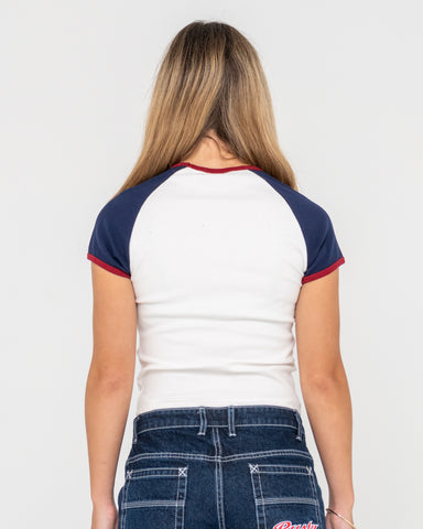MR WORLDWIDE RAGLAN SKIMMER TEE