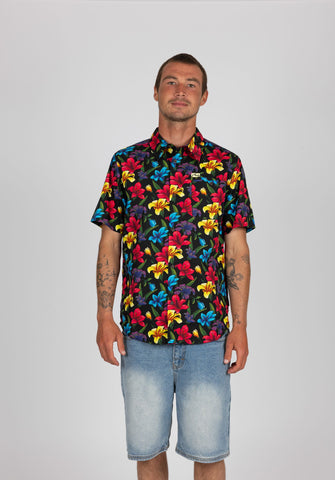 LILIES WOVEN SHORT SLEEVE SHIRT
