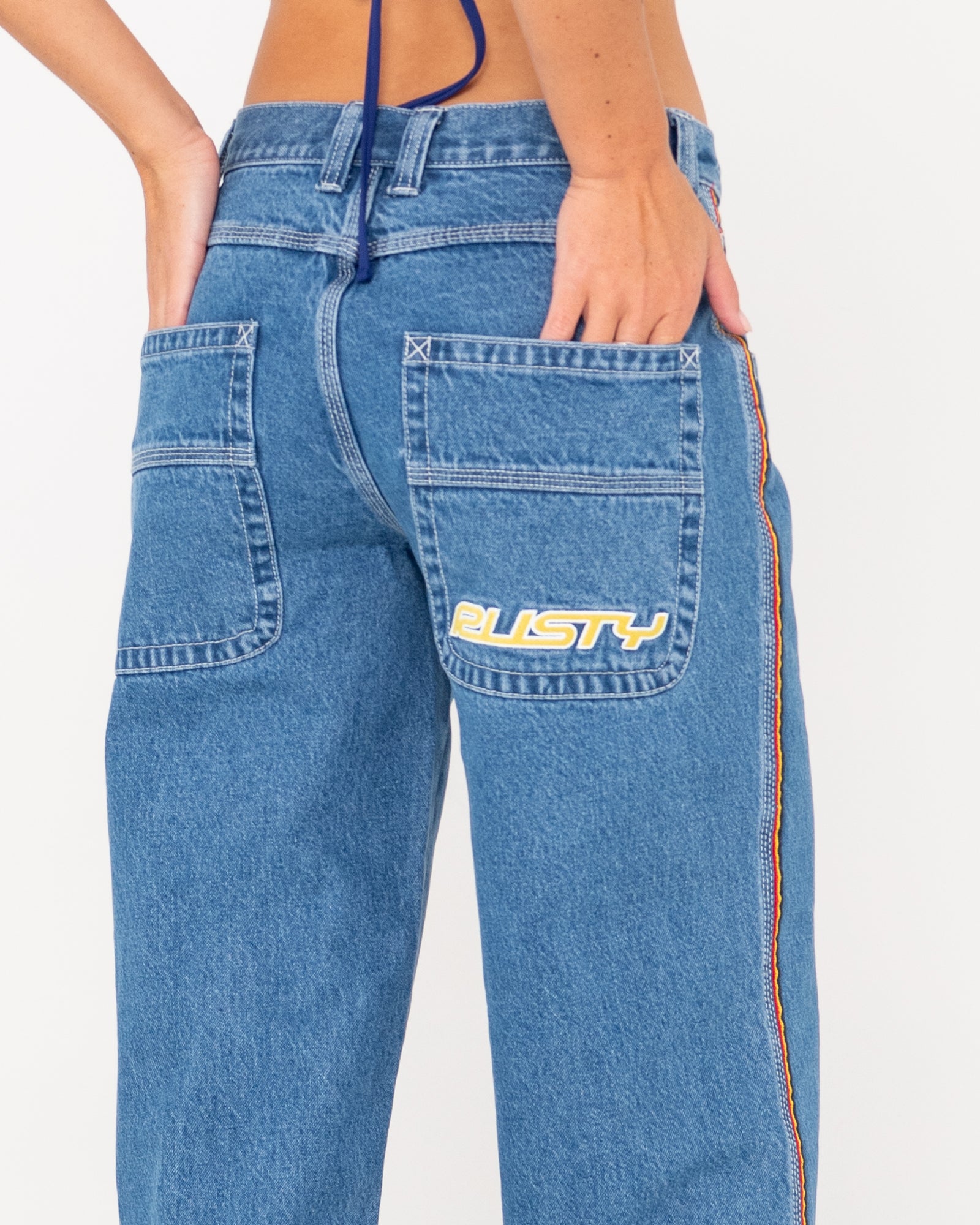 FLIP MOMMY LOW RISE WIDE LEG DENIM PANT | Rusty EU