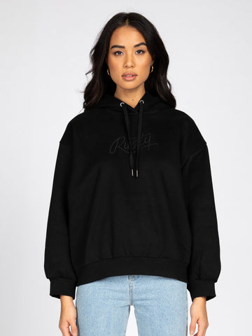 RUSTY SCRIPT OVERSIZE HOODED FLEECE