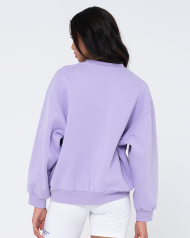 RUSTY SCRIPT OVERSIZE CREW NECK FLEECE