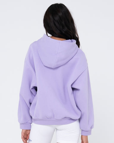 RUSTY SCRIPT OVERSIZE HOODED FLEECE