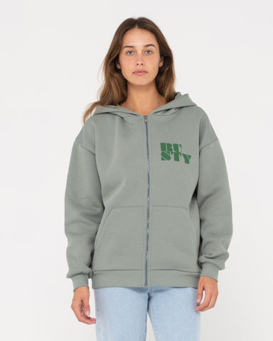 RUSTY CODE OVERSIZE ZIP HOODED FLEECE