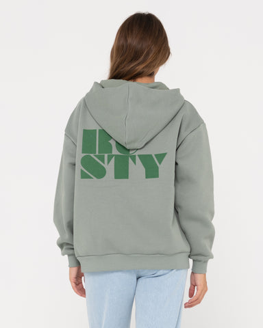 RUSTY CODE OVERSIZE ZIP HOODED FLEECE